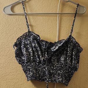 Windsor Navy Blue Floral Crop Top